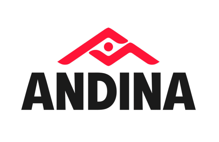 a red and black logo