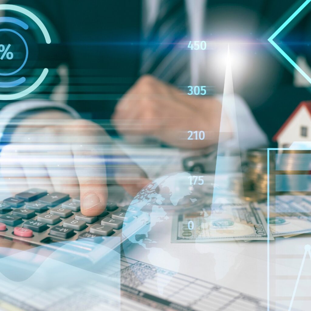 a person using a calculator